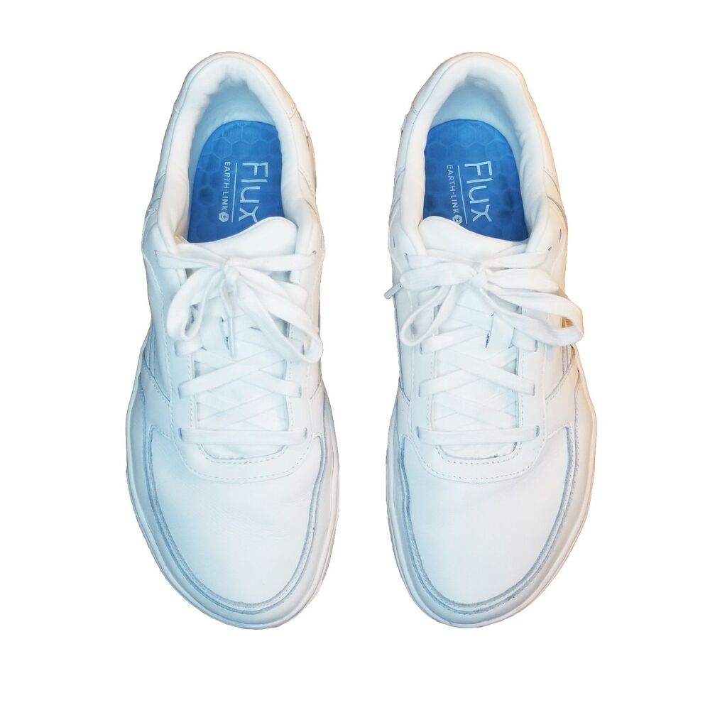 Flux Footwear Adapt Leather Trainer White Men Size 12.5 Athletic Shoes Sneakers